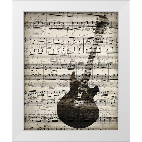 Music Sheets 3 White Modern Wood Framed Art Print by Kimberly, Allen