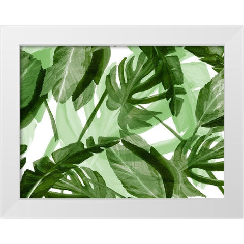 Tropic Green 3 White Modern Wood Framed Art Print by Kimberly, Allen