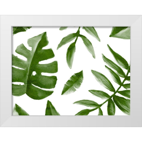 Tropic Green 1 White Modern Wood Framed Art Print by Kimberly, Allen