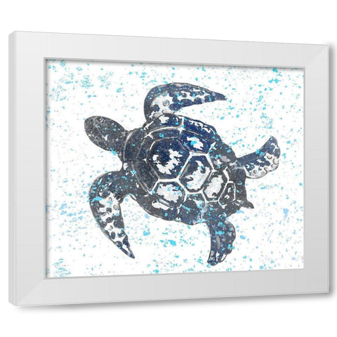 Splatter Turtle White Modern Wood Framed Art Print by Kimberly, Allen