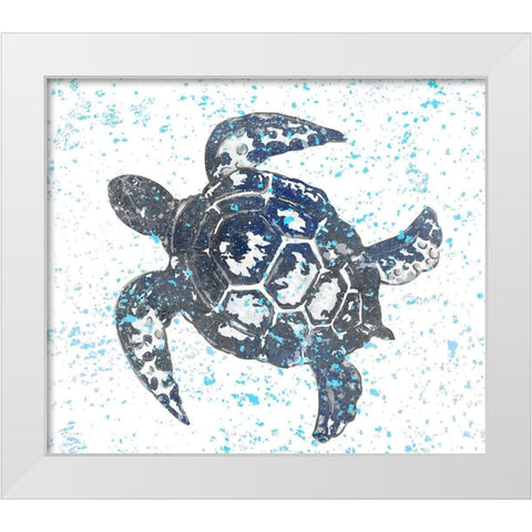 Splatter Turtle White Modern Wood Framed Art Print by Kimberly, Allen