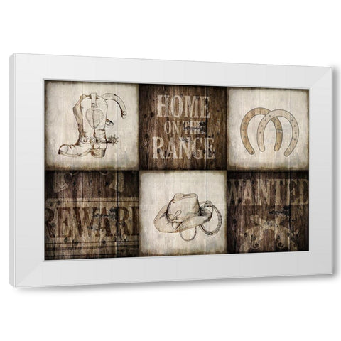 Home On The Range White Modern Wood Framed Art Print by Kimberly, Allen