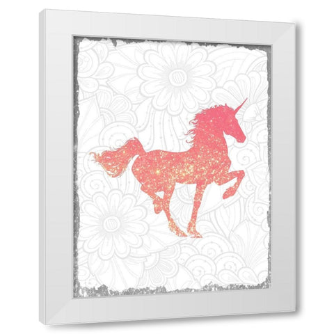Glitter Pink 1 White Modern Wood Framed Art Print by Kimberly, Allen