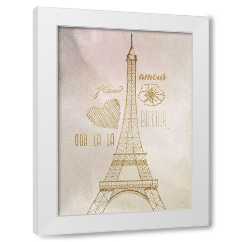 Thats Amour White Modern Wood Framed Art Print by Kimberly, Allen