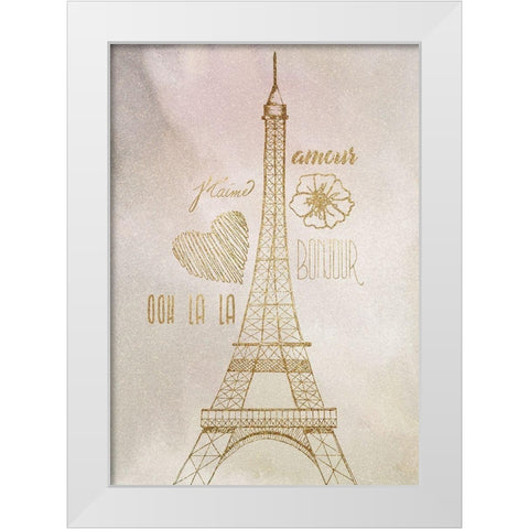 Thats Amour White Modern Wood Framed Art Print by Kimberly, Allen