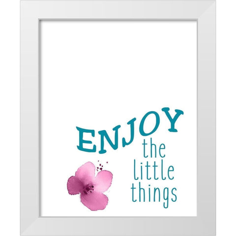 Enjoy White Modern Wood Framed Art Print by Kimberly, Allen
