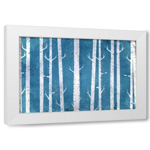 Blue In the Birches White Modern Wood Framed Art Print by Allen, Kimberly