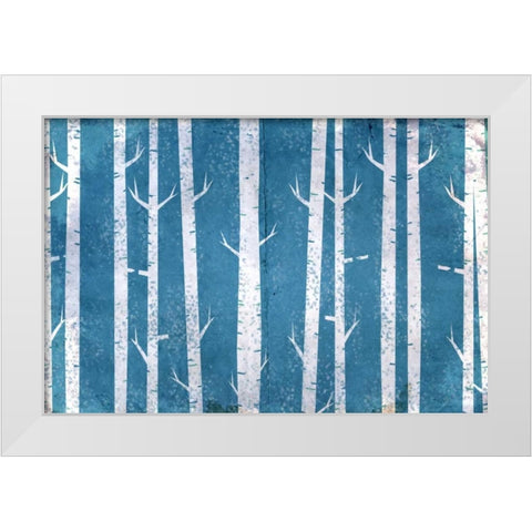 Blue In the Birches White Modern Wood Framed Art Print by Allen, Kimberly