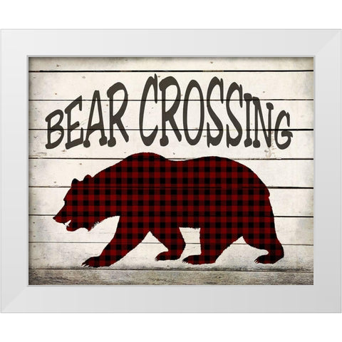 Bear Crossing White Modern Wood Framed Art Print by Kimberly, Allen