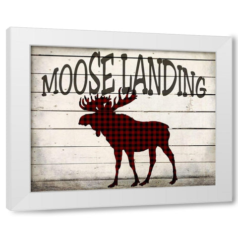 Moose Landing White Modern Wood Framed Art Print by Kimberly, Allen