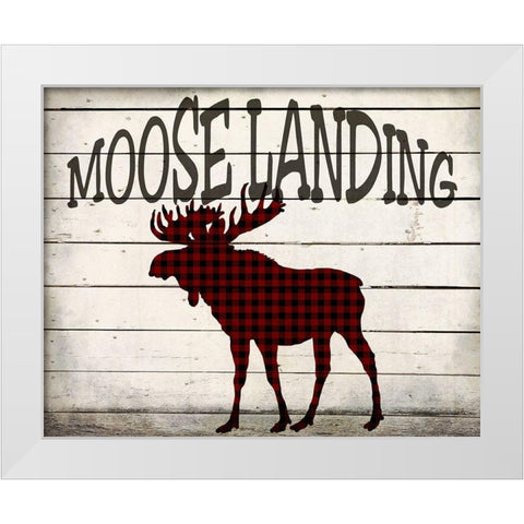 Moose Landing White Modern Wood Framed Art Print by Kimberly, Allen