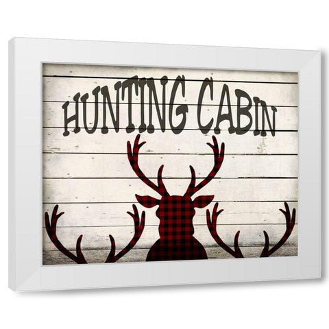 Deer Inn White Modern Wood Framed Art Print by Kimberly, Allen