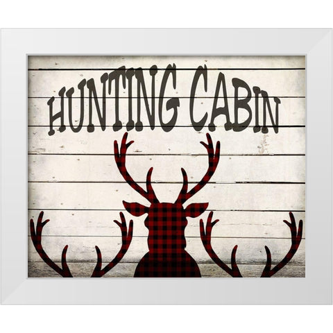 Deer Inn White Modern Wood Framed Art Print by Kimberly, Allen