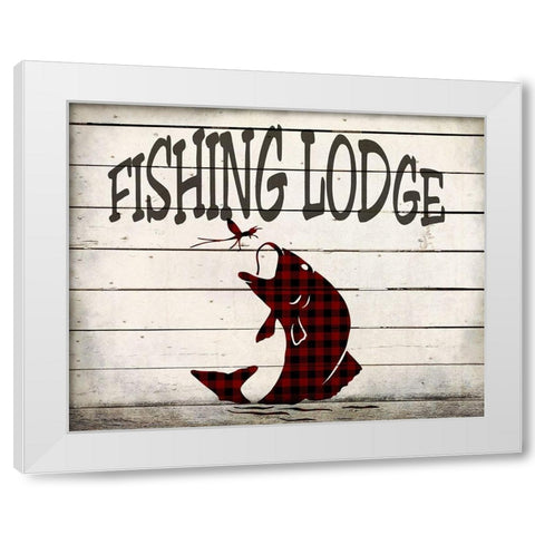 Fishing Lodge White Modern Wood Framed Art Print by Kimberly, Allen