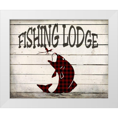 Fishing Lodge White Modern Wood Framed Art Print by Kimberly, Allen