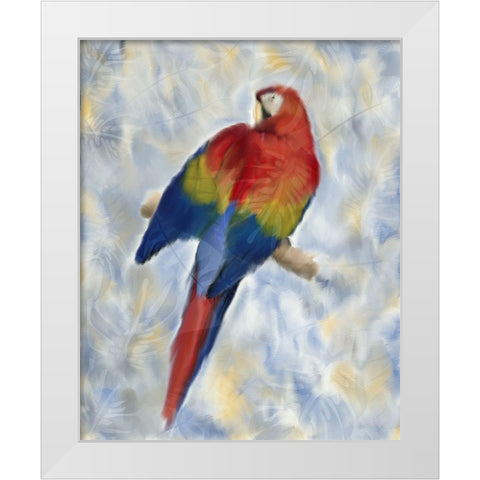 Parrot 2 White Modern Wood Framed Art Print by Kimberly, Allen