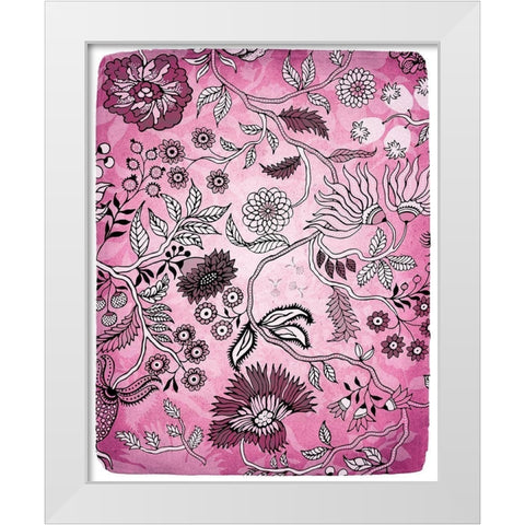 Tropical Flower Pink 1 White Modern Wood Framed Art Print by Kimberly, Allen