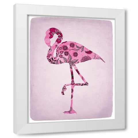 Flamingo 2 White Modern Wood Framed Art Print by Kimberly, Allen