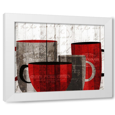 Morning Coffee 3 White Modern Wood Framed Art Print by Kimberly, Allen