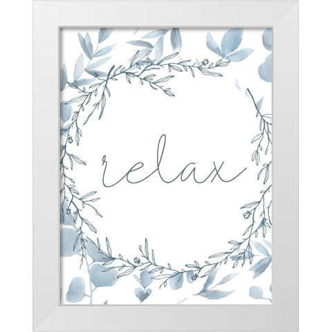 Relax 1 White Modern Wood Framed Art Print by Kimberly, Allen