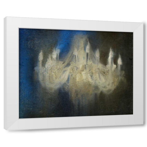 Ghostly Chandelier White Modern Wood Framed Art Print by Allen, Kimberly