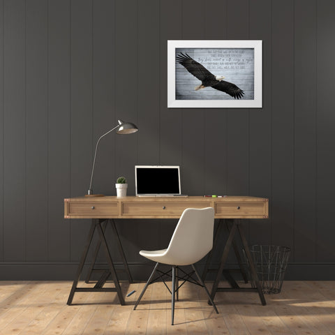 Wings as Eagles White Modern Wood Framed Art Print by Kimberly, Allen