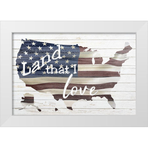 Land that I Love White Modern Wood Framed Art Print by Kimberly, Allen