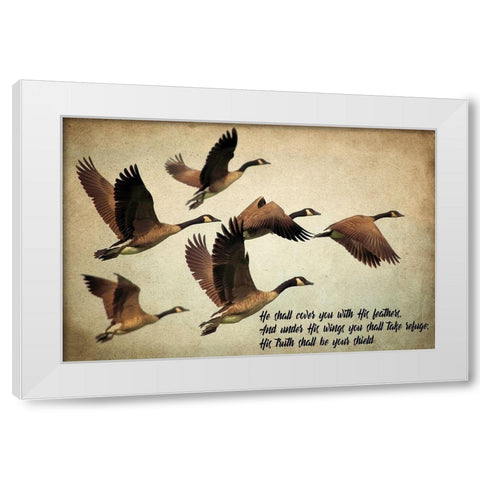 His Wings White Modern Wood Framed Art Print by Kimberly, Allen