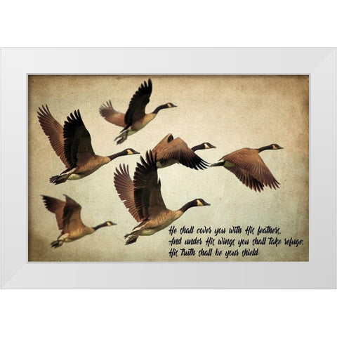 His Wings White Modern Wood Framed Art Print by Kimberly, Allen