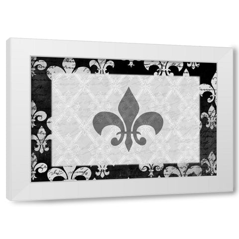 Fleur de Lis White Modern Wood Framed Art Print by Kimberly, Allen