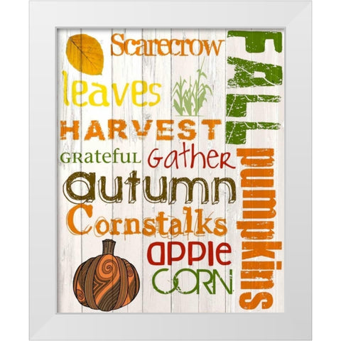 Fall  1 White Modern Wood Framed Art Print by Allen, Kimberly