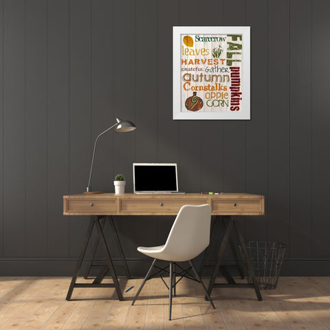 Fall 2 White Modern Wood Framed Art Print by Kimberly, Allen