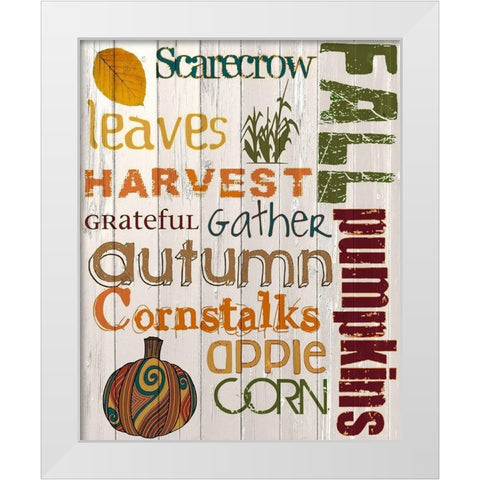 Fall 2 White Modern Wood Framed Art Print by Kimberly, Allen