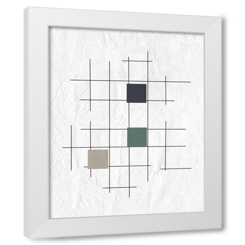 Grid 2 White Modern Wood Framed Art Print by Kimberly, Allen