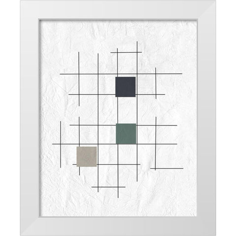 Grid 2 White Modern Wood Framed Art Print by Kimberly, Allen