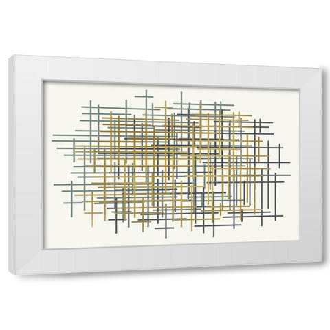 Grids White Modern Wood Framed Art Print by Kimberly, Allen
