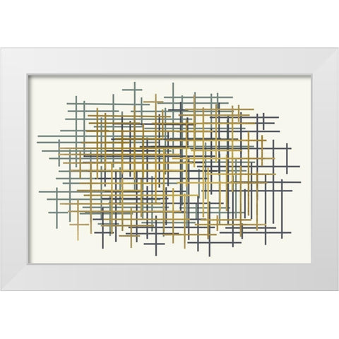 Grids White Modern Wood Framed Art Print by Kimberly, Allen