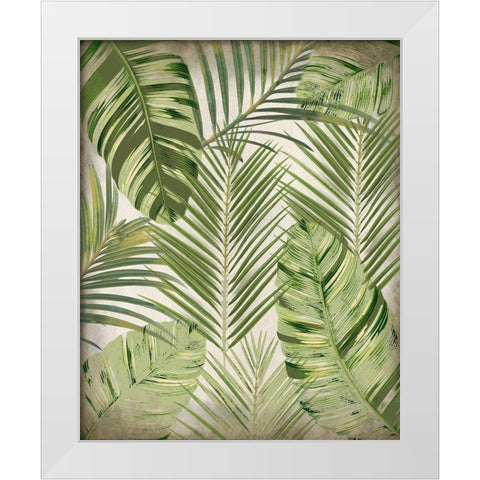 Tropic Palms 1 White Modern Wood Framed Art Print by Kimberly, Allen