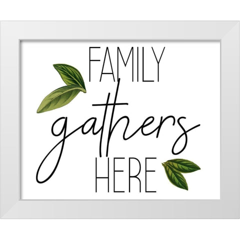 Family Gathers 1 White Modern Wood Framed Art Print by Kimberly, Allen