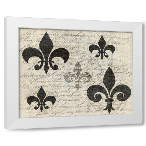 Fleur Writtings White Modern Wood Framed Art Print by Kimberly, Allen