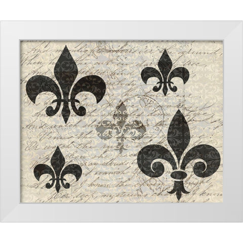 Fleur Writtings White Modern Wood Framed Art Print by Kimberly, Allen