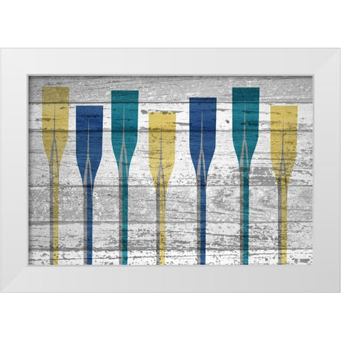 Paddles White Modern Wood Framed Art Print by Kimberly, Allen
