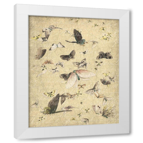 Butterflies in Flight 2 White Modern Wood Framed Art Print by Kimberly, Allen