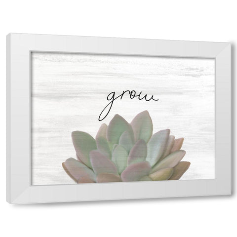 Grow White Modern Wood Framed Art Print by Kimberly, Allen