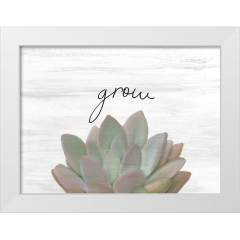 Grow White Modern Wood Framed Art Print by Kimberly, Allen