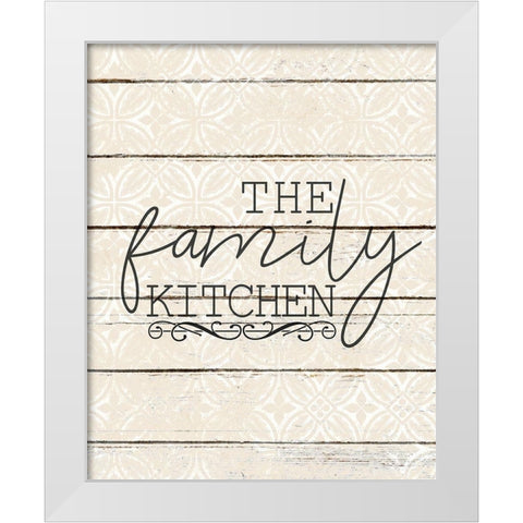 Family Kitchen White Modern Wood Framed Art Print by Kimberly, Allen