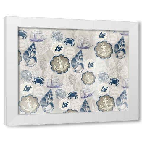 At the Beach White Modern Wood Framed Art Print by Allen, Kimberly