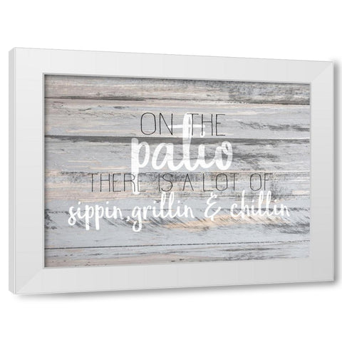 Patio White Modern Wood Framed Art Print by Kimberly, Allen