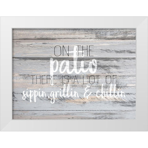 Patio White Modern Wood Framed Art Print by Kimberly, Allen