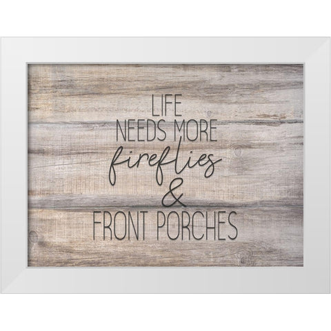 Fireflies White Modern Wood Framed Art Print by Kimberly, Allen